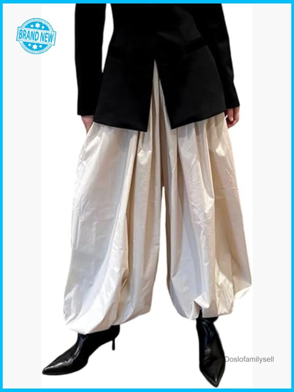 Y2k High Waist Pleated Wide Leg Balloon Pants Harem Lantern Trousers Chic